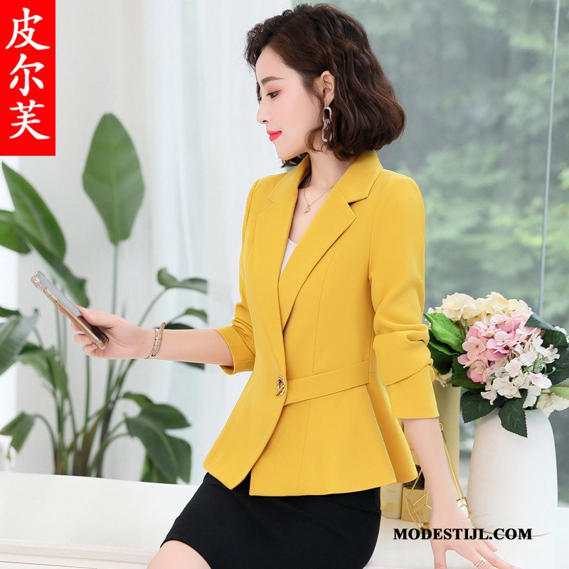 Dames Blazer Kopen Casual Slim Fit Mini Elegante Nieuw Rood