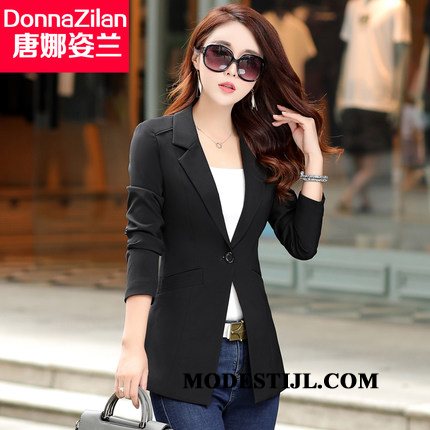 Dames Blazer Online Trend Lang Vrouwen Voorjaar Dunne Wit Groen