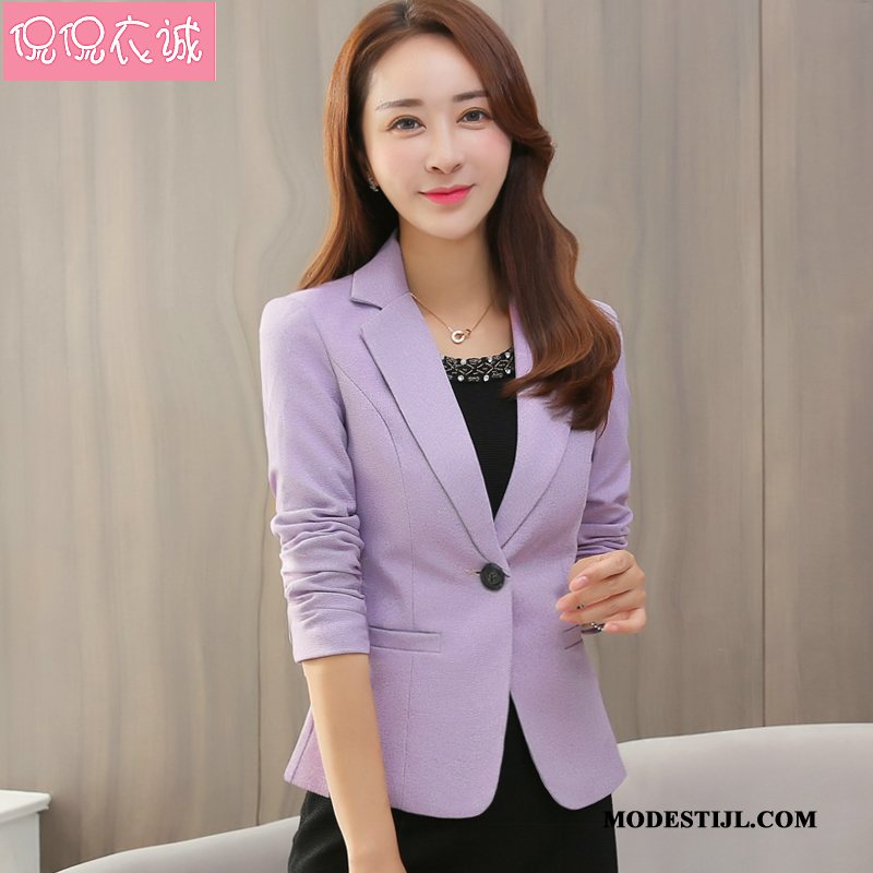 Dames Blazer Sale Strakke 2019 Nieuw Slim Fit Jas Purper