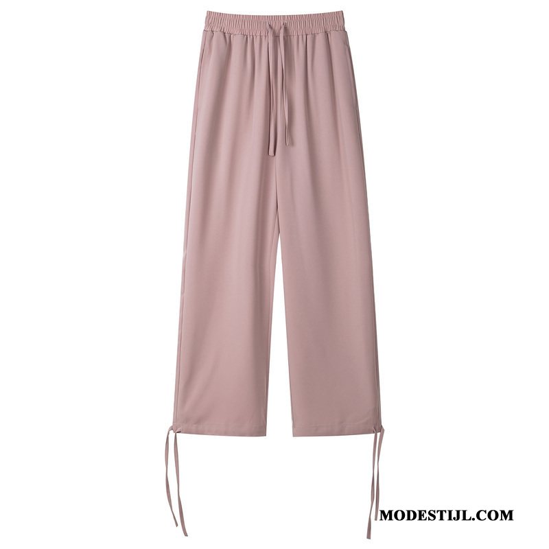 Dames Broeken Goedkoop Nieuw Harlan Losse Casual Broek Strak Roze