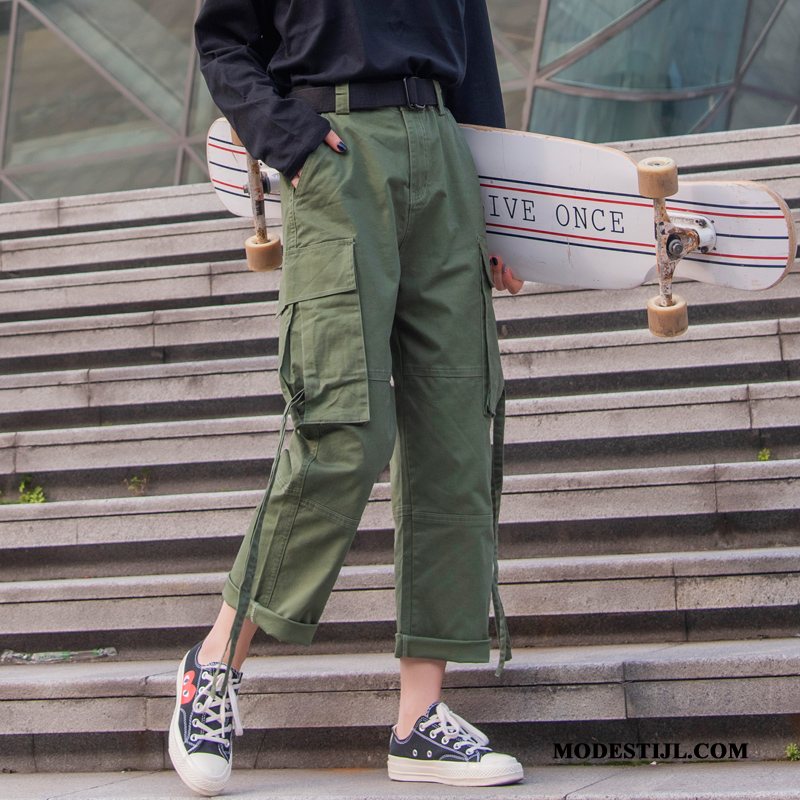 Dames Broeken Kopen Rechtdoor Vrouwen Mooi Trend Cargo Broek Legergroene