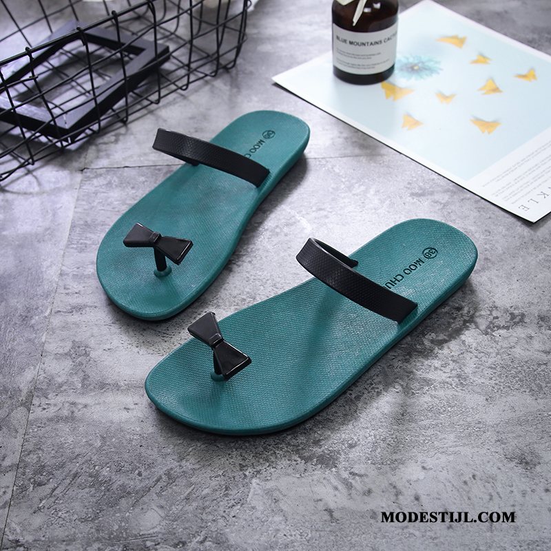 Dames Flip Flops Goedkoop Antislip Slipper Zachte Comfortabele Vrouwen Gemengde Kleuren Zandkleur Groen