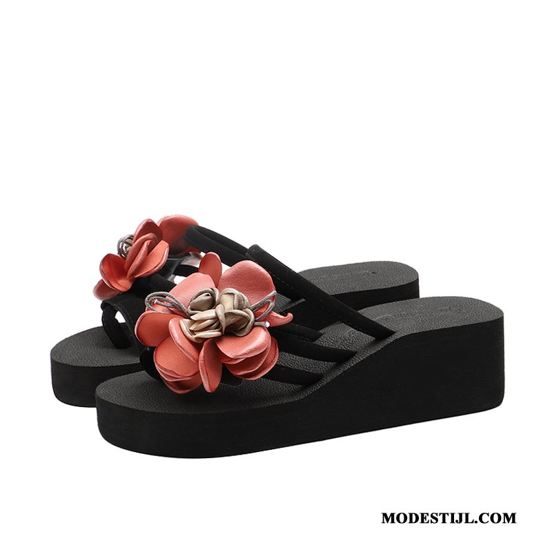 Dames Flip Flops Kopen Zomer Slipper Mode Bloemen Alle Wedstrijden Groen