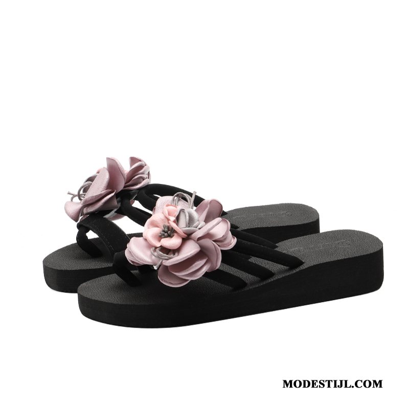 Dames Flip Flops Kopen Zomer Slipper Mode Bloemen Alle Wedstrijden Groen