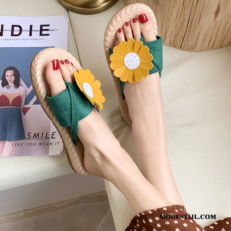 Dames Flip Flops Online Antislip Alle Wedstrijden Mode Vrouwen Bloemen Rood Zwart