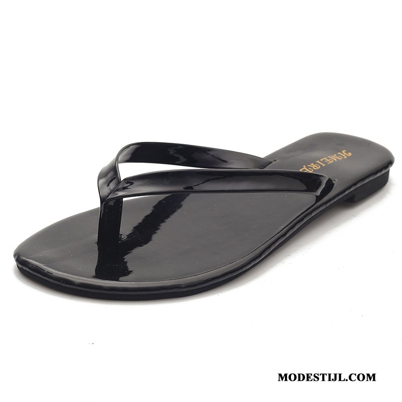 Dames Flip Flops Sale Alle Wedstrijden Pantoffels Plat Bovenkleding Student Rood Zwart