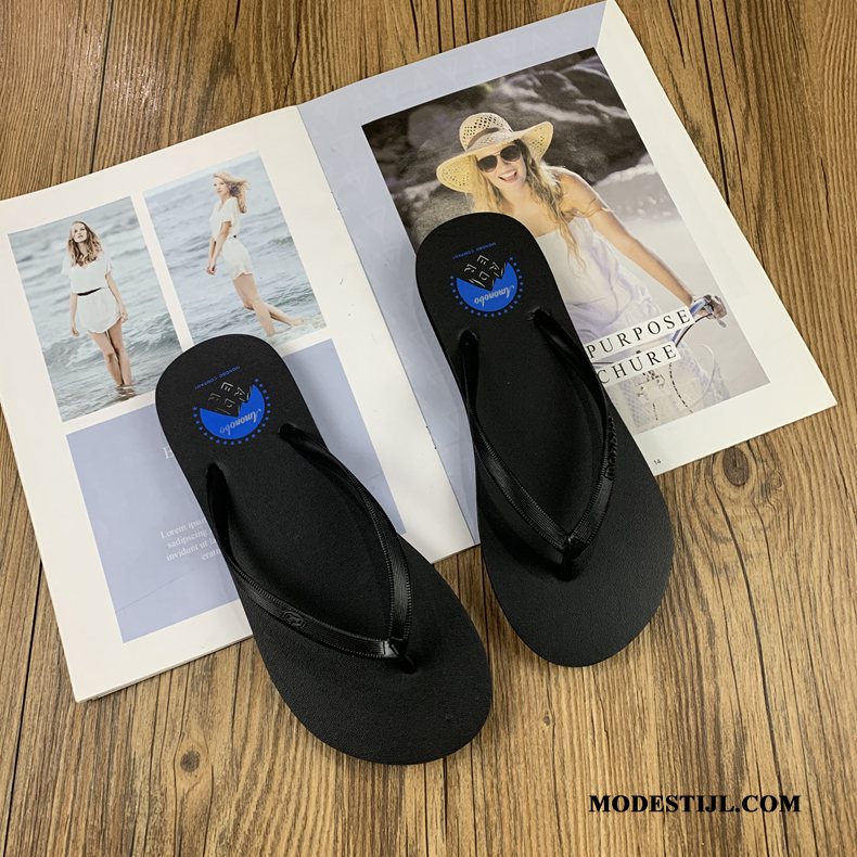 Dames Flip Flops Sale Slipper Eenvoudige Vrouwen Strand Antislip Zandkleur Rood