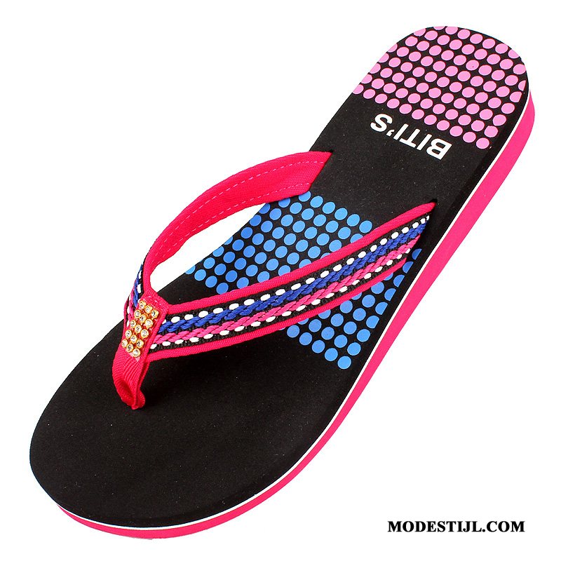 Dames Flip Flops Sale Vrouw Plat Vrouwen Zomer Pantoffels Zandkleur Rood