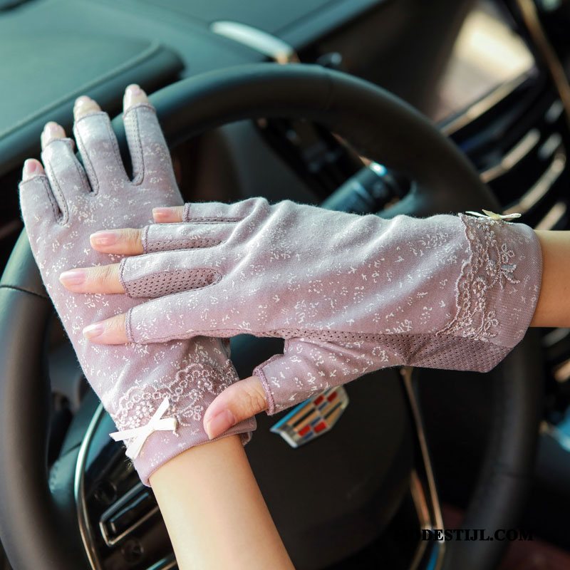 Dames Handschoenen Kopen Vrouwen Halve Vinger Zomer Antislip Dun Kaki