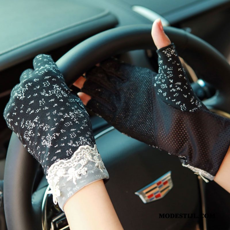 Dames Handschoenen Kopen Vrouwen Halve Vinger Zomer Antislip Dun Kaki