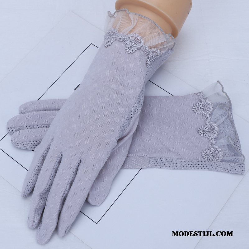 Dames Handschoenen Korting Touchscreen Zomer Dun Autorijden Antislip Purper Roze