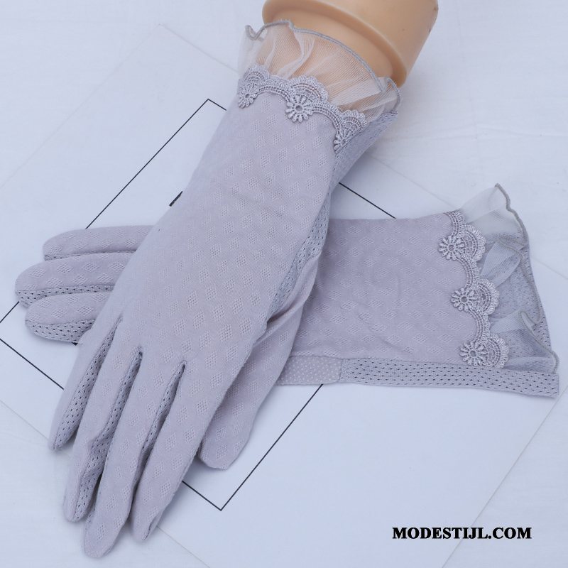 Dames Handschoenen Korting Touchscreen Zomer Dun Autorijden Antislip Purper Roze