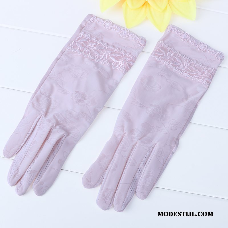 Dames Handschoenen Online Vrouwen Dun Outdoor Autorijden Korte Purper Grijs