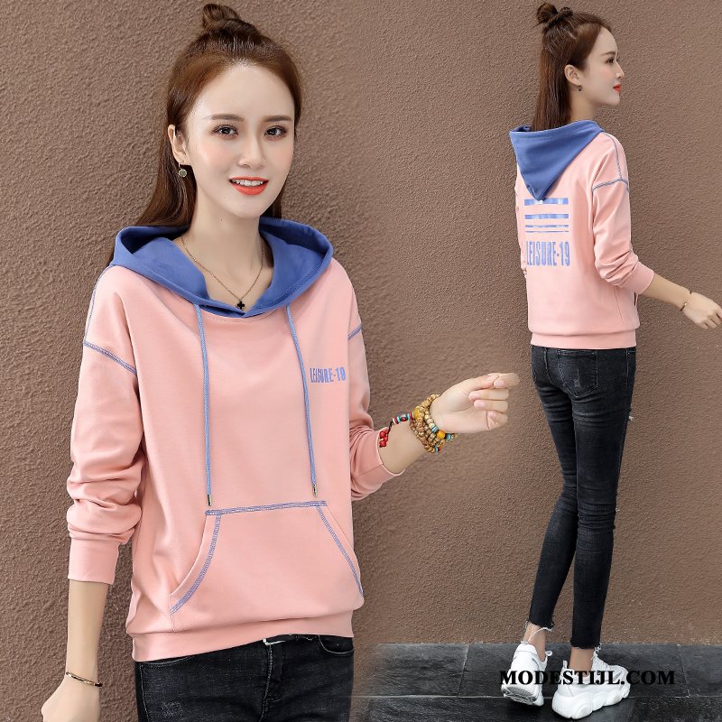 Dames Hoodies Aanbiedingen Katoen Herfst Trend 2019 Vrouwen Gemengde Kleuren Roze