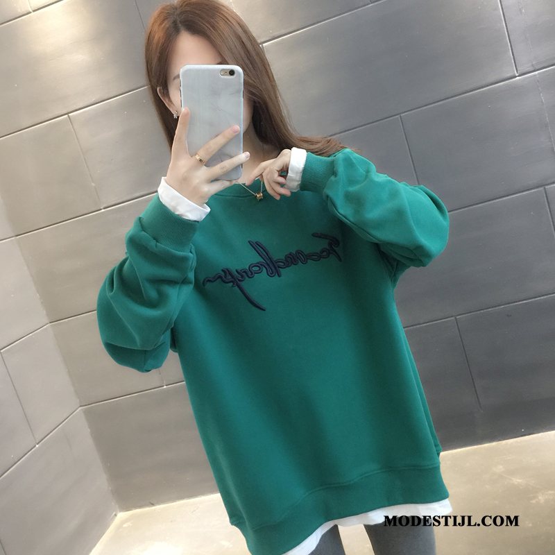 Dames Hoodies Korting Jas Trend Vrouwen Nieuw Losse Groen