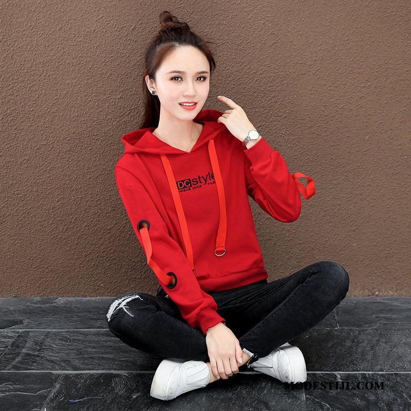 Dames Hoodies Korting Super Herfst Jasje Groot Vrouwen Rood