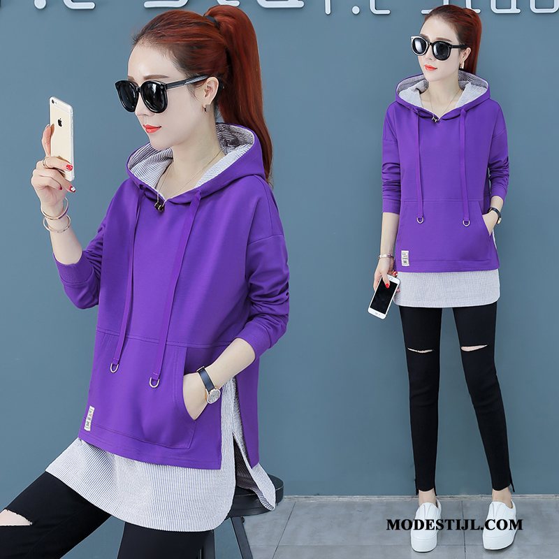 Dames Hoodies Sale Herfst 2019 Voorjaar Losse Jas Purper