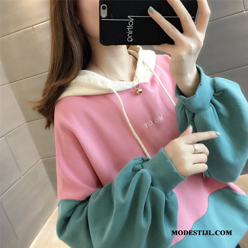 Dames Hoodies Sale Lang Student 2019 Losse Bedrukken Roze