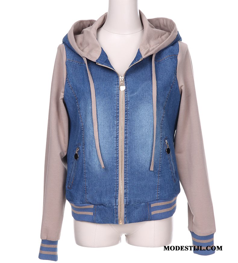 Dames Jassen Kopen Voorjaar Hoodie Herfst Denim Meisje Kaki Donker