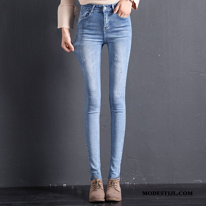 Dames Jeans Goedkoop Skinny Nieuw Slim Fit Dunne Herfst Donkerblauw