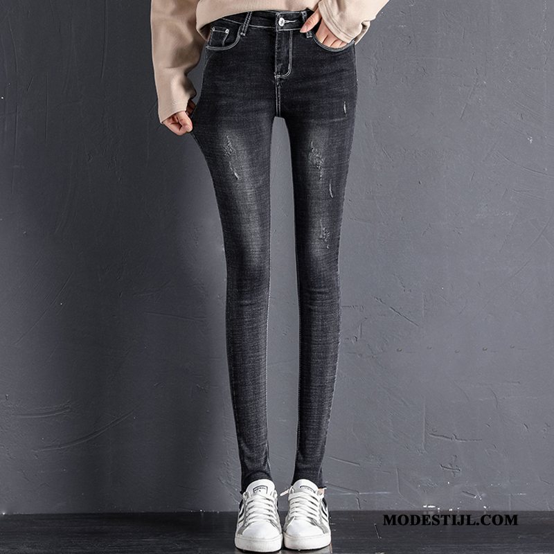 Dames Jeans Goedkoop Skinny Nieuw Slim Fit Dunne Herfst Donkerblauw