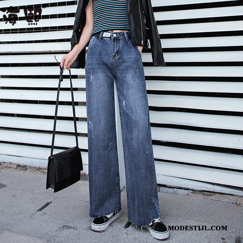 Dames Jeans Korting Hoge Taille Losse Zomer Nieuw Broek Lichtblauw