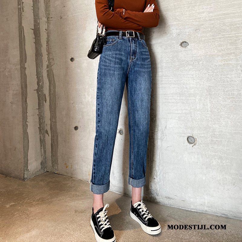 Dames Jeans Online Dunne Hoge Taille Spijkerbroek Jeans Vrouwen Nieuw Lichtblauw Blauw