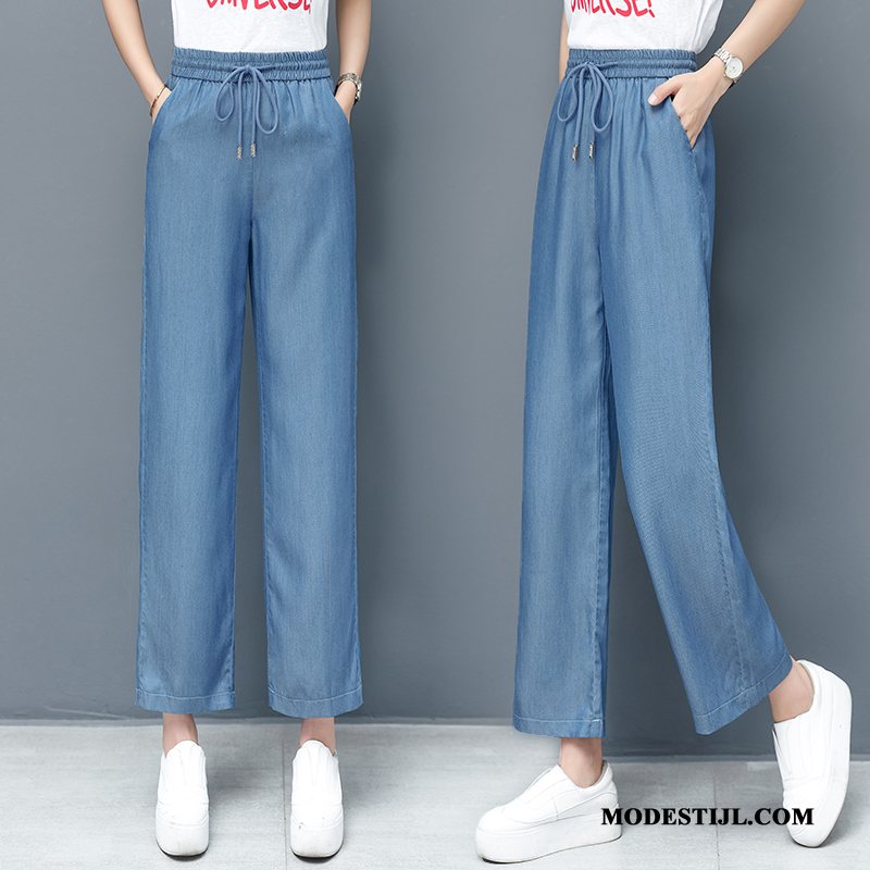 Dames Jeans Online Ijszijde Zomer Hoge Taille Broek Vrouwen Blauw