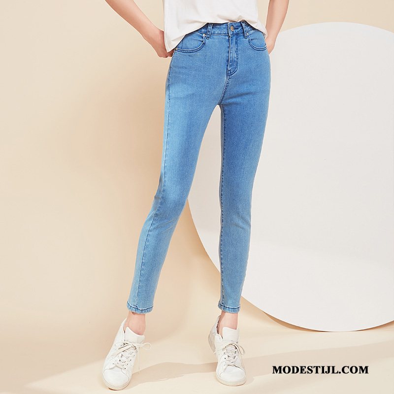 Dames Jeans Online Potlood Broek 2019 Kleur Lange Elastiek Blauw