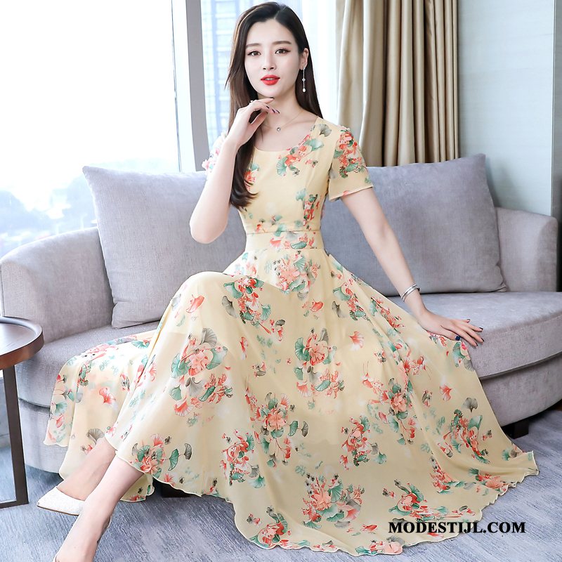 Dames Jurken Sale Nieuw Vrouwen Chiffon Lange Dunne Hemelsblauw