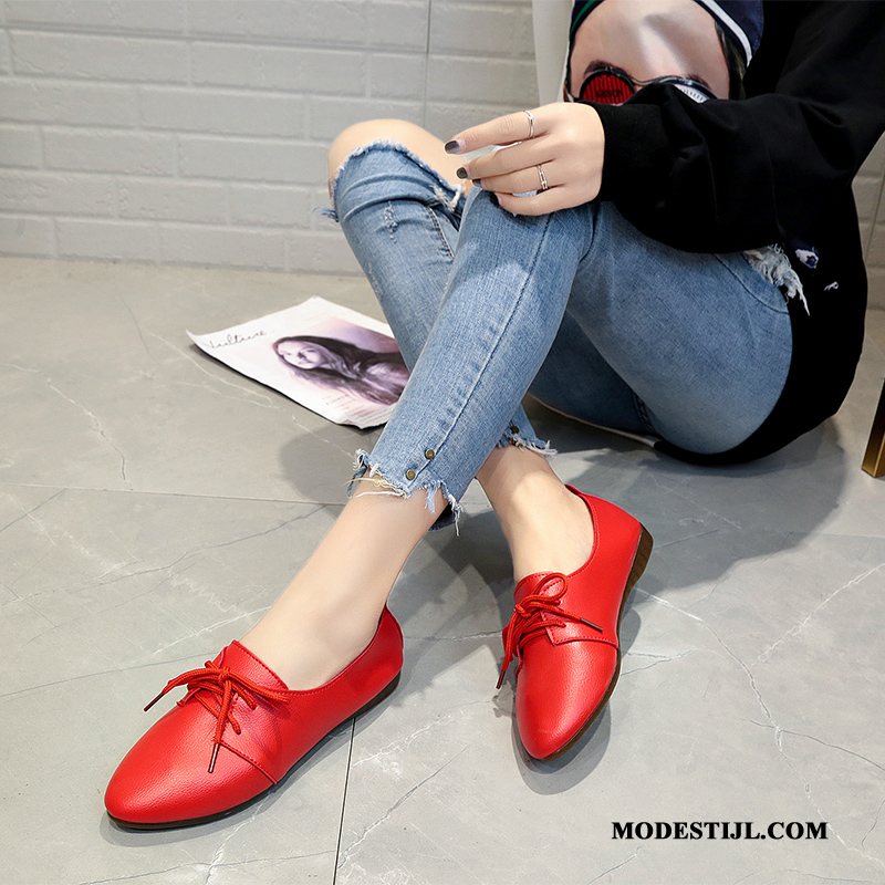 Dames Mocassins Korting Bootschoenen Slip On Herfst Voorjaar 2019 Rood