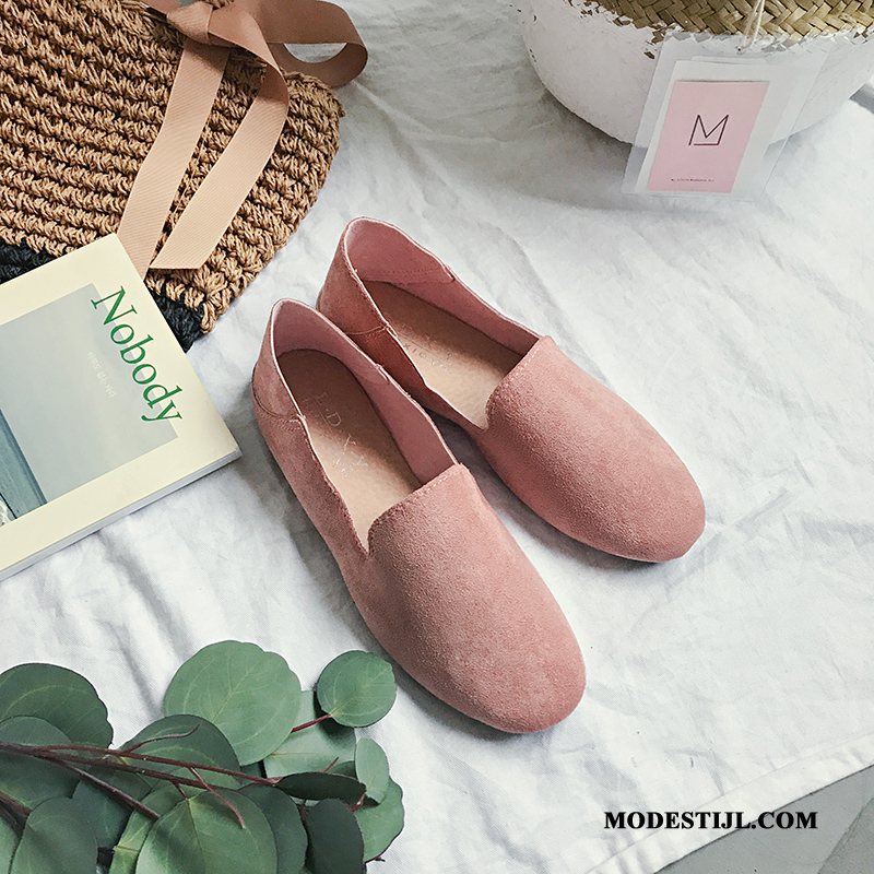 Dames Mocassins Online 2019 Alle Wedstrijden Slip On Student Bootschoenen Roze Rood