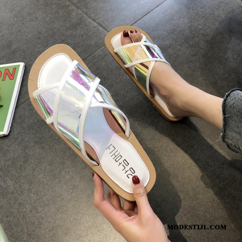 Dames Pantoffels Korting 2019 Mode Eenvoudige Student Schoenen Zandkleur Zwart