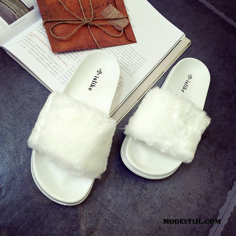 Dames Pantoffels Online Antislip Lovers Binnen Plateauzool Herfst Zwart