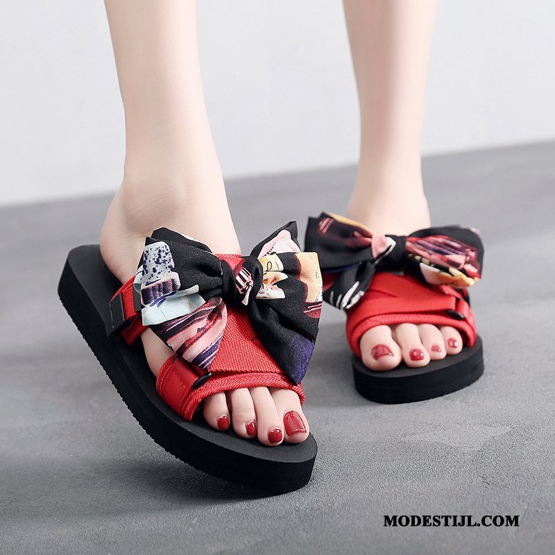 Dames Pantoffels Online Bovenkleding Sandaal Alle Wedstrijden Mode Vrouwen Zandkleur Rood