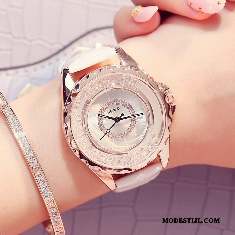 Dames Polshorloge Aanbiedingen Student Mode Quartz Horloge Riem Waterdicht Purper Zwart