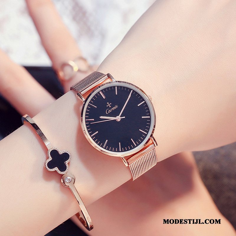Dames Polshorloge Korting Trend Persoonlijkheid Mode Waterdicht Quartz Horloge Zwart