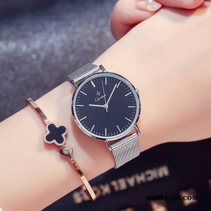 Dames Polshorloge Korting Trend Persoonlijkheid Mode Waterdicht Quartz Horloge Zwart