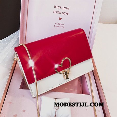 Dames Schoudertas Korting Trend Pailletten Nieuw Mesh Mini Rood Wit Zwart