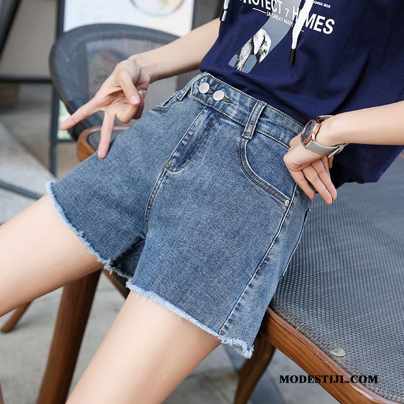 Dames Shorts Goedkoop Vrouwen Nieuw Denim Losse Student Donkerblauw