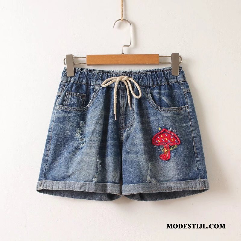 Dames Shorts Kopen Denim Vrouwen Zomer Student Elastiek Blauw