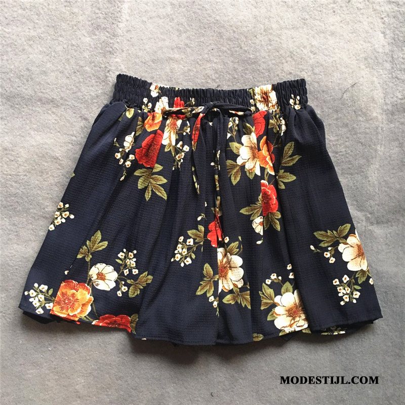 Dames Shorts Online Hoge Taille Casual Chiffon Dunne 2019 Legergroene Zandkleur