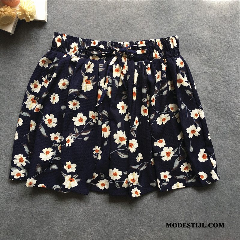 Dames Shorts Online Hoge Taille Casual Chiffon Dunne 2019 Legergroene Zandkleur