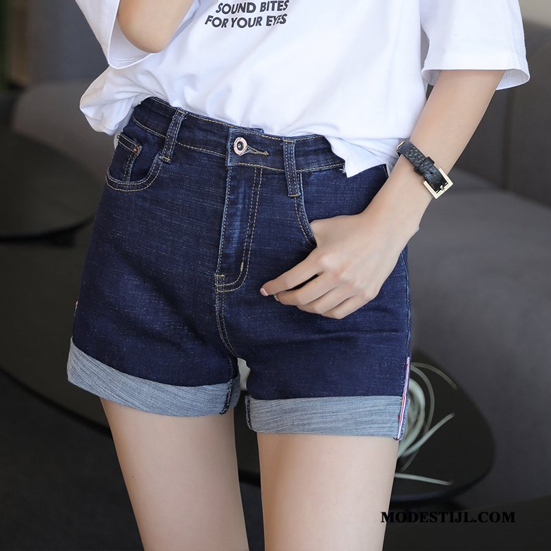 Dames Shorts Sale Denim Trend Hoge Taille Losse Hete Broek Wit Zwart