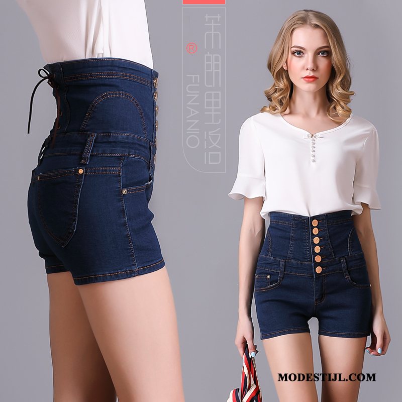 Dames Shorts Winkel Skinny Super Trend Grote Maten Denim Rood Zwart Grijs