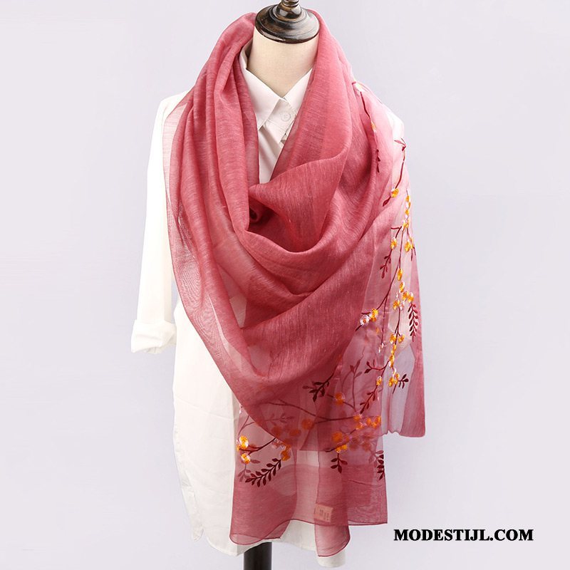 Dames Sjaals Aanbiedingen Dual Gebruik Alle Wedstrijden Zijde Middelbare Leeftijd Voorjaar Purper