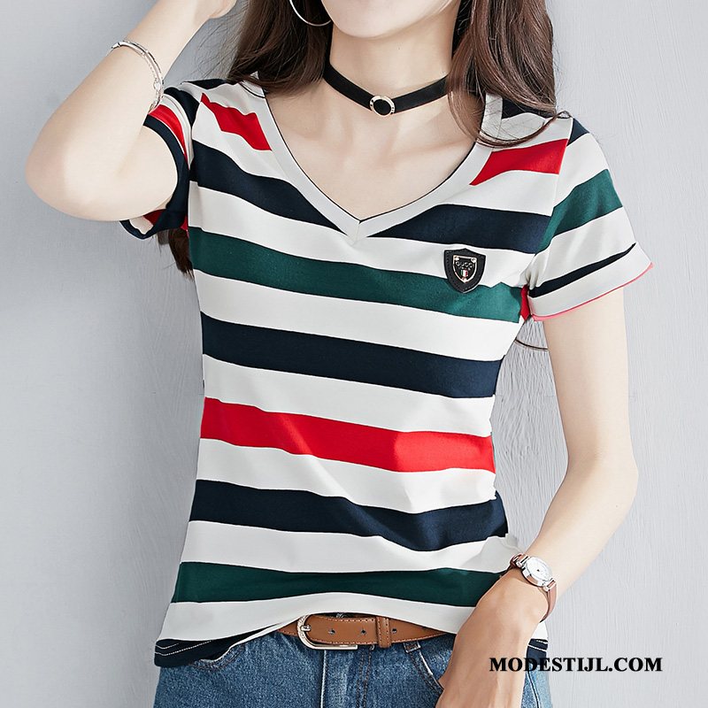 Dames T-shirts Sale Korte Mouw Jasje Vrouwen Slim Fit Katoen Groen
