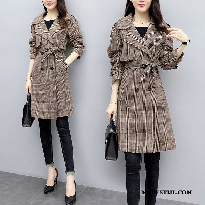 Dames Trenchcoat Goedkoop 2019 Trend Losse Vrouwen Casual Grijs