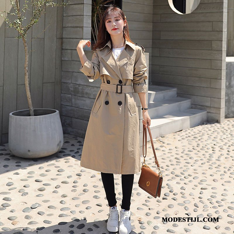 Dames Trenchcoat Goedkoop Losse Herfst Mode Persoonlijk Trend Kaki