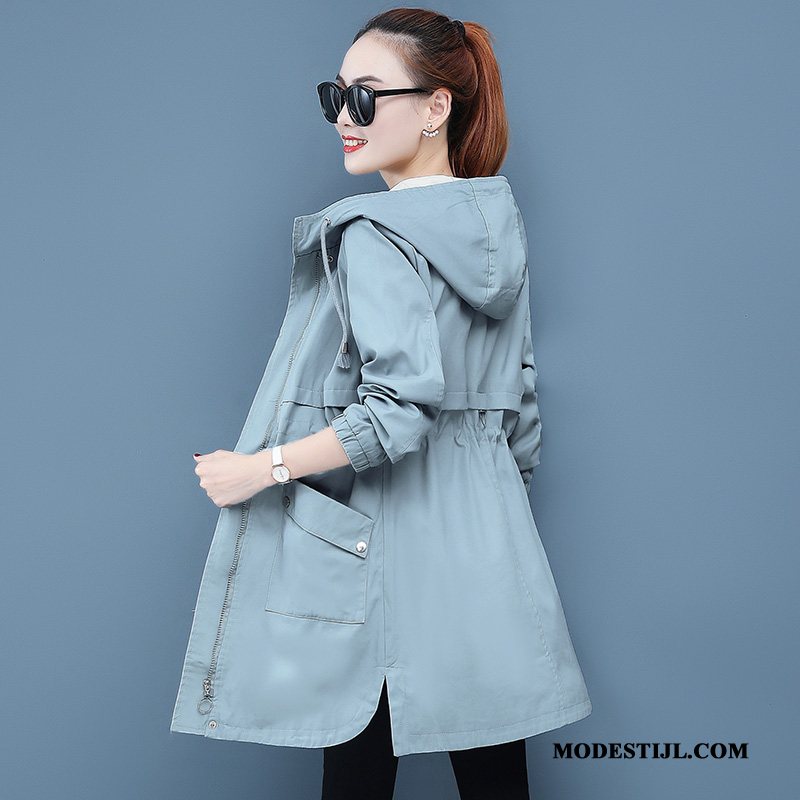 Dames Trenchcoat Online Vrouwen Strakke Nieuw Jas 2019 Blauw